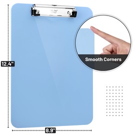 Mr. Pen Cyan Blue Plastic Clipboard - 12.5' x 9', Teacher & Kids Clipboard, Clip Board