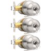 Probrico Brushed Nickel One Keyway Ball Door Knobs Entry Lock