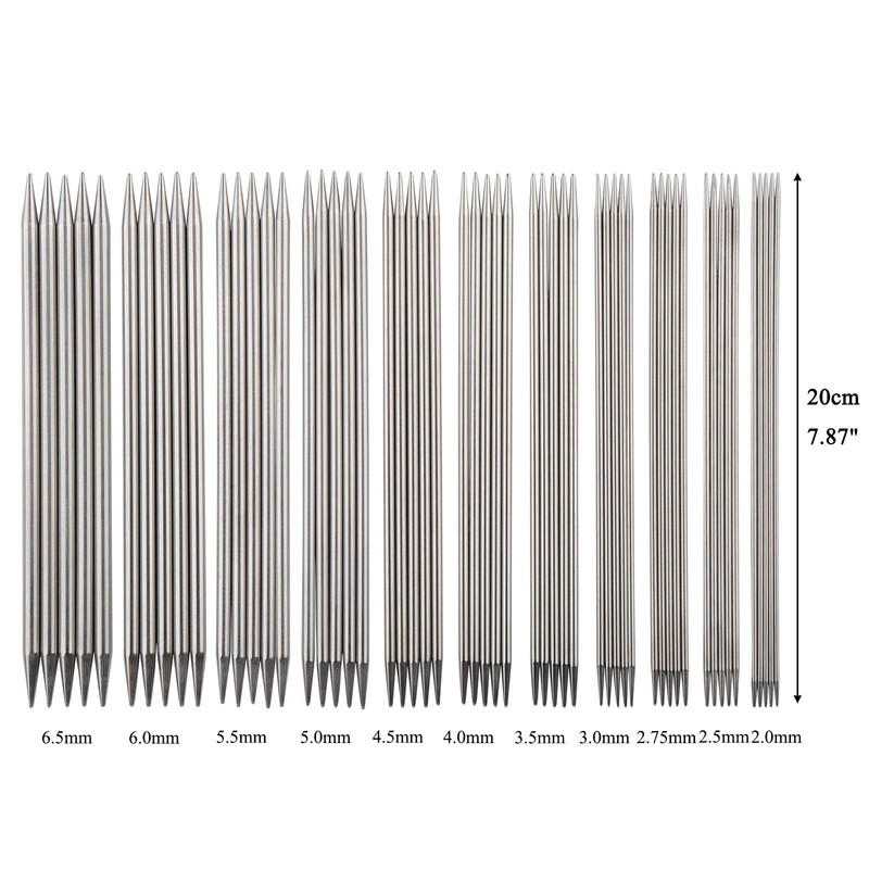 Coopay Knitting Needles Set, 55 Pieces Stainless Steel Double Pointed