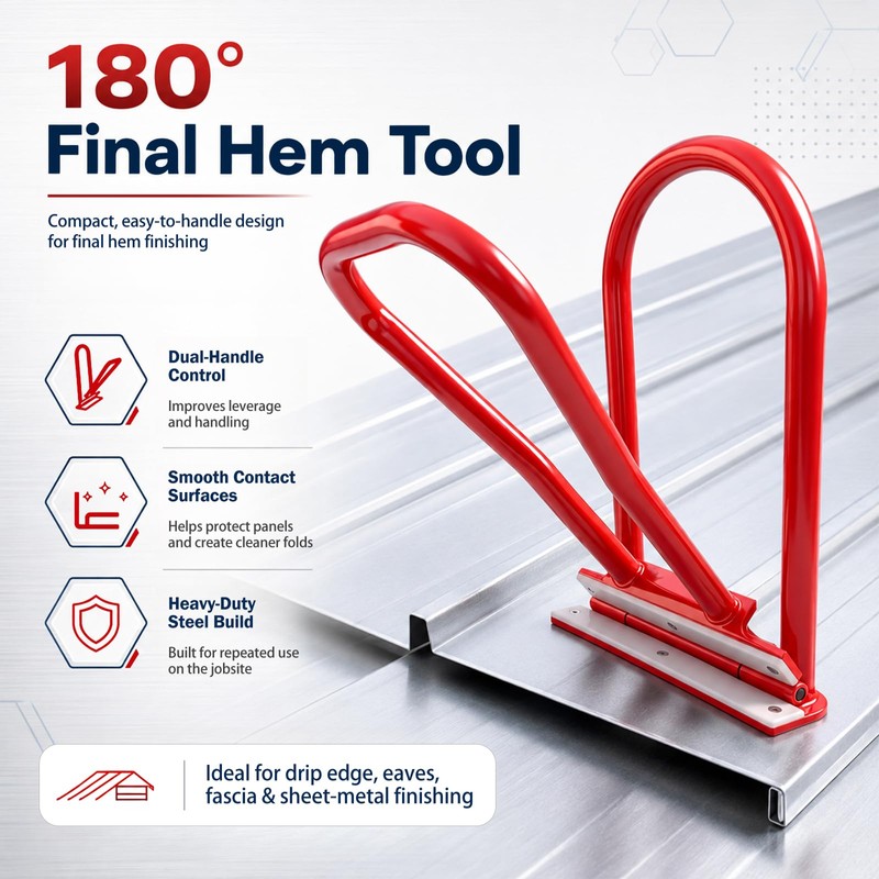 Roof Eaves Seam Bender HTSL25E2, Red Metal Roofing Drip Edge