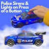 Friction Powered Police Car Toy Rescue Vehicle with Lights and