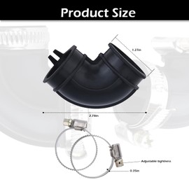 WD24X33918 Dishwasher Circulation Pump to Sump Elbow Hose with 2 Clamps Fit Compatible with Some GE Dishwashers