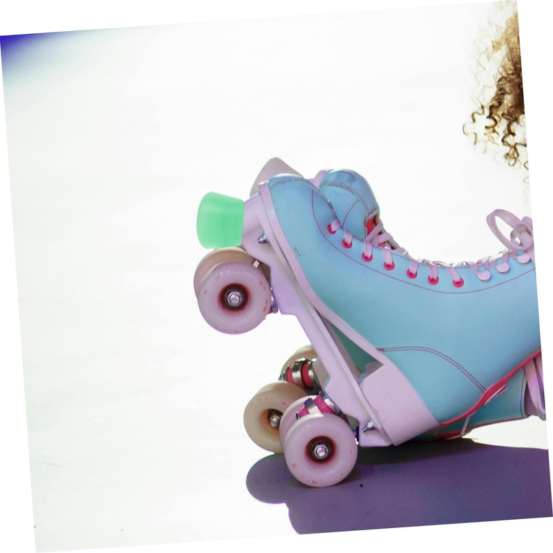 BESPORTBLE 1Pair Durable PU Roller Skate Brake Stoppers Double Row