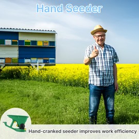 Pcmursal Grass Seed Spreader, Fertilizer Spreader, Handheld Power Spreader, 1.5L Hand Held Seed Spreader, Portable Fertilizer Spreader for Garden Lawn Small Farms