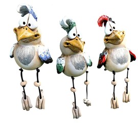 Lusacy Chicken Decorative Garden Ceramic, 3 Pieces Chicken Decorative Garden Decoration for Outdoor Figures, Chicken Garden Decoration, Ceramic Chicken Animal Figurine, Garden Stake, Ceramic Figure,