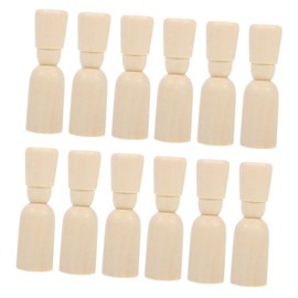 jojofuny 20pcs Unfinished Wood Peg Doll DIY Blank Wooden Figures for Creative Painting Crafts for Imaginative Play and Family Activities