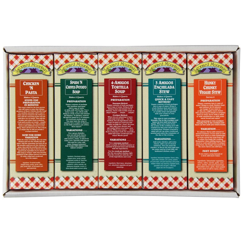 Leonard Mountain Soup Sampler Dry Soup Mix, 5 count