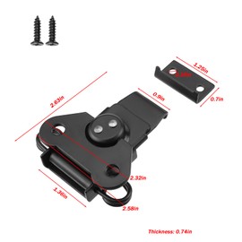LC LICTOP Toggle Latch Clamp 2-1/2 Inch, 6Pcs Spring Loaded Draw Latch, Stainless Steel, 90 Degree Compression Spring Hasp for Toolbox, Door, Hood, Lock, Catch, Buckle Fastener, Black
