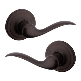 Weiser Toluca Venetian Bronze Door Handle, Reversible Passage Lever, Interior Door Handles for Hall and Closet Door, Non-locking Hall/Closet Door Handles, Traditional Home Décor