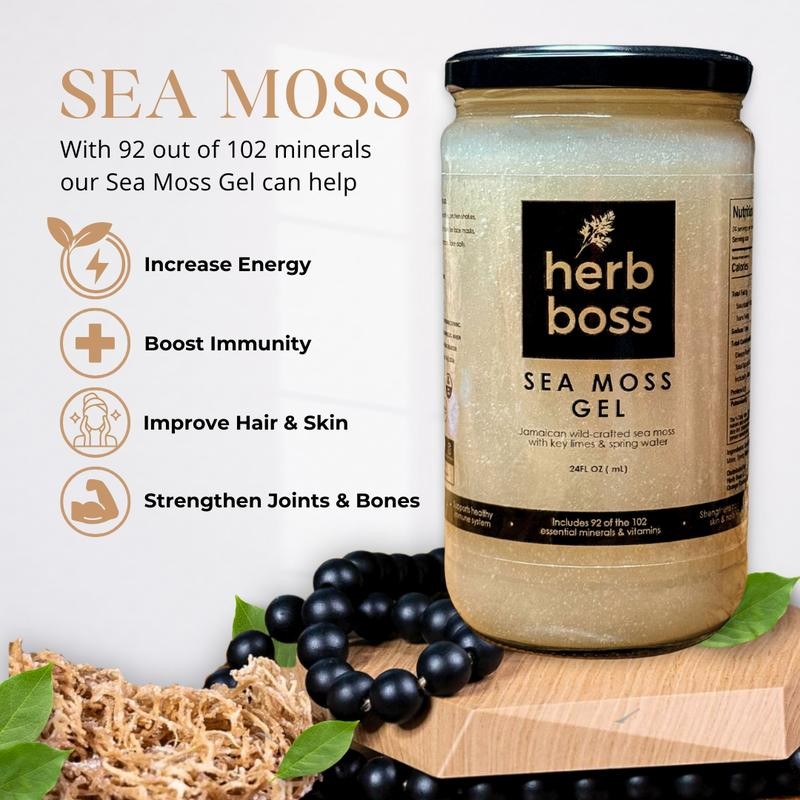 Herb Boss Wild-Crafted Jamaican Sea Moss Gel – 24 fl
