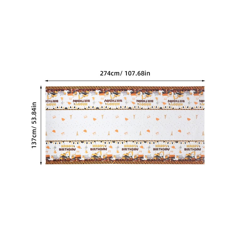 Alipis Engaging Construction Vehicle Tablecloth Waterproof Plastic Decor for Party