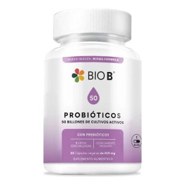 Bio B 30 Cápsulas Probióticos 50 Billones
