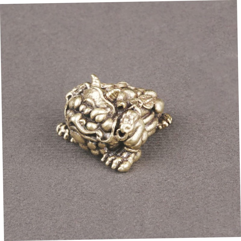 GRIRIW Brass Legged Toad Sculpture Traditional Wealth Desktop Ornament for