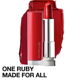 Maybelline New York Color Sensational Made for All Lipstick, Ruby For Me, Satin Red Lipstick