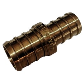 25 Pieces 5/8" x 1/2" Pex Reducing Coupling, Brass, Pex B, Crimp Version, Pex Coupling, 25 Packs