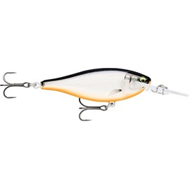 Rapala, Shad Rap Elite Fishing Tackle with Balsa Construction (Lead Free, Bait, Freshwater, Float, Swimming Depth:2.7m, 5.5cm/7g, Made in Estonia, Gilded Silver Shad