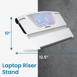 OTM Essentials Aluminum Small Laptop Riser Stand, Desk Riser with Non-Slip Padding and Tilted Surface, Versatile Home Office Essentials, Ideal for 11"-13" Laptops