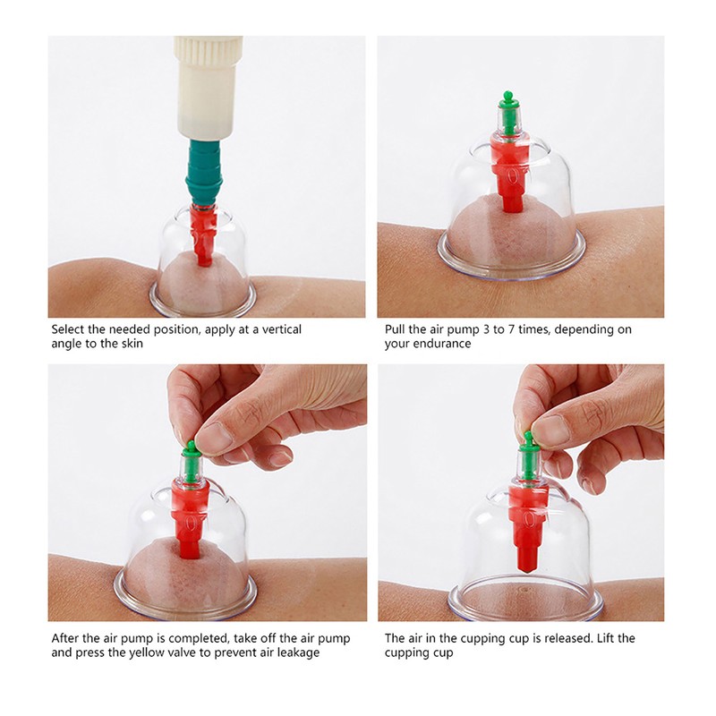 12pcs Vacuum Suction Cupping Cup Acupuncture Therapy Massage Cupping Set