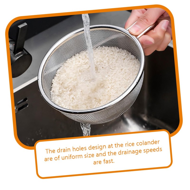 BIUDECO 1Set Stainless Steel Mixing Bowl with Handle Colander and