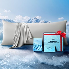 Cooling Body Pillowcase Silky Touch – Ultra-Soft & Breathable (Light Gray)