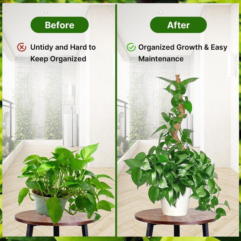 48 Inch Bendable Moss Pole for Plants Monstera, Coir Plant