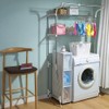 BAOYOUNI 2-Layer Over Washing Machine Storage Rack Utility Metal Bathroom
