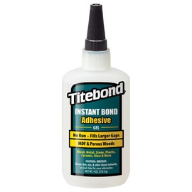Titebond Instant Bond Gel Adhesive, 20-Second Bond, Home Repair, Woodworking, Crafts, Miter Joints, Filling Gaps, Vertical Project, 4 oz. 6232