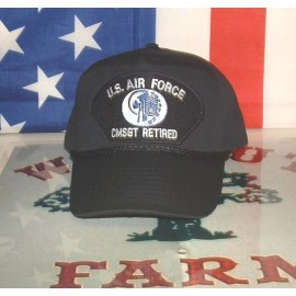Unbranded Chief Master Sargent Retired US Air Force Emblematic High Crown Black Ball Cap.