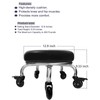 Heavy Duty Rolling Stool with Wheels IMMER LIEBEN PU Leather