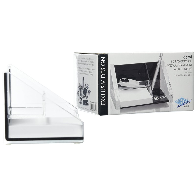 Wedo Butler 605101 Exclusive Acrylic 3 Compartments Memo Box with