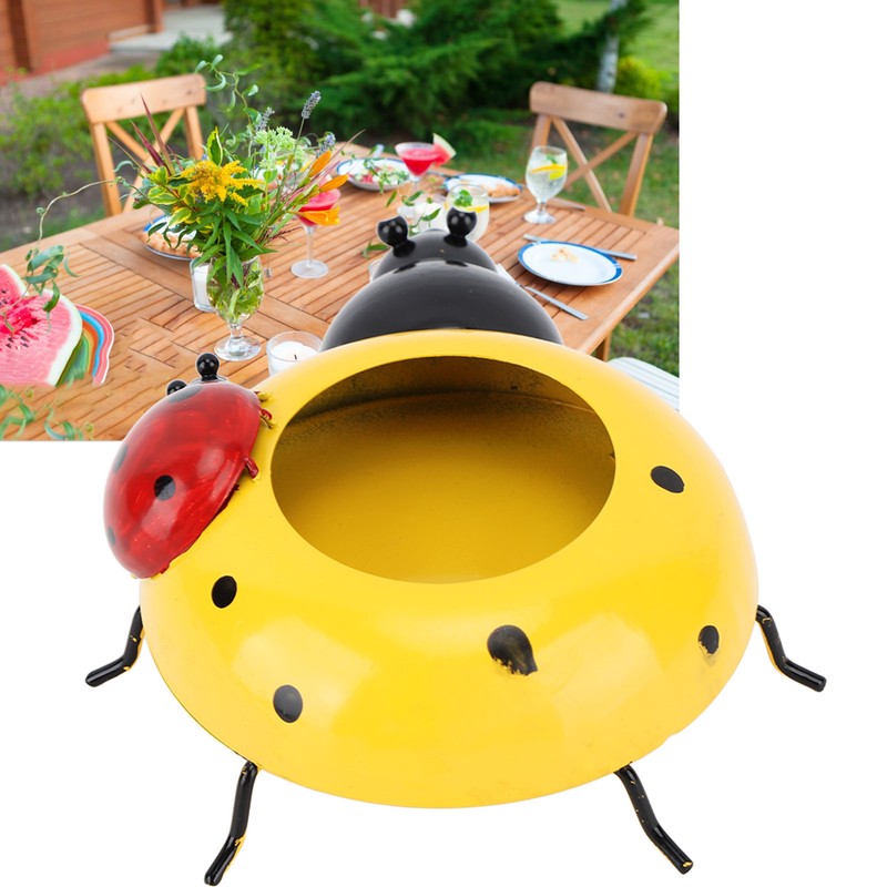 5.4cm Diameter Flower Pot Decor Ladybug Shaped Smoothing Surfaces Iron