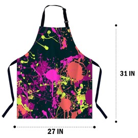 BGBDEIA Splatter Paint Pattern Apron Adjustable Neck Bib Apron for Men Women,Suitable for Kitchen Cooking Waitress Chef Apron