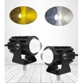 Motorcycle Fog Light, LED 2 Color Switching, White, Yellow, Steady On, 12 V, 24 V, LED Auxiliary Light, Car Exterior Light, Small, Front Light, Deck Light, Jeep Truck, Universal, High Brightness,