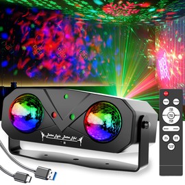 Disco Lights Party Lights,Disco Ball Light Party Light Indoor Disco Light Sound Activated DJ Light with Star Projection,Ocean Light,Pattern Light Show for Party DJ KTV Club Christmas Festival Gifts