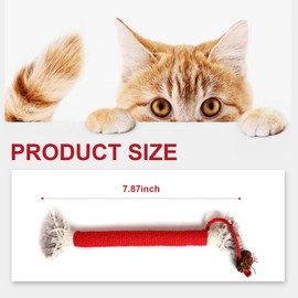 4 Pcs Cat Teeth Cleaning Kitten Teething cat nip Chewing Toy Rope,Filled Natural Catnip Stress Release Cotton Rope Toy,Catnip Toy Bite Rope for Teeth Cleaning,Indoor Cats,Cats Kitty（4 Color）