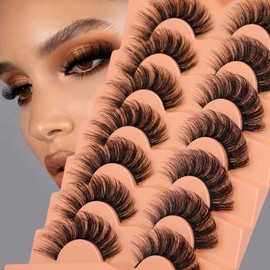JIMIRE Mink Lashes 18MM Fluffy 6D Wispy False Eyelashes Volume Thick Dramatic Fake Lashes Natural Look Like Eyelash Extensions Pestañas 7 Pairs Pack