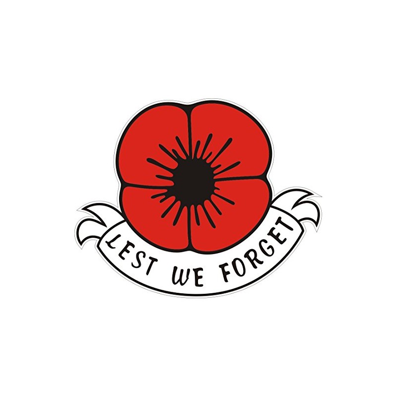 Poppy Car Window Sticker Lest We Forget - in Support