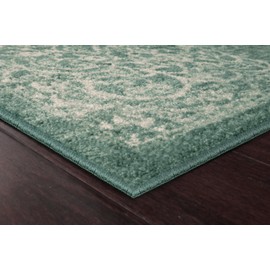 Maples Rugs Pelham Vintage Kitchen Rugs Non Skid Accent Area Carpet [Made in USA], 2'6 x 3'10, Light Spa