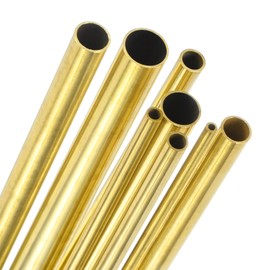 M METERXITY 300mm Brass Round Tube, 2.5mm 3.5mm 4.5mm 5.5mm 6.5mm 7.5mm 8.5mm 9.5mm OD 0.5mm Wall Thick Brass Seamless Straight Pipe Tubing for Construction/Machining/DIY[Set of 8]