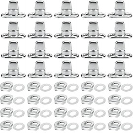 20 Sets Twist Lock Fasteners, Marine Grade Quarter Turn Fasteners, Rustproof Zinc Alloy Turn Button Eyelet and Stud for Securing Marine Canvas