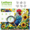 Stained Glass Rooster Puzzles for Adults 1000 Pieces Colorful Rooster