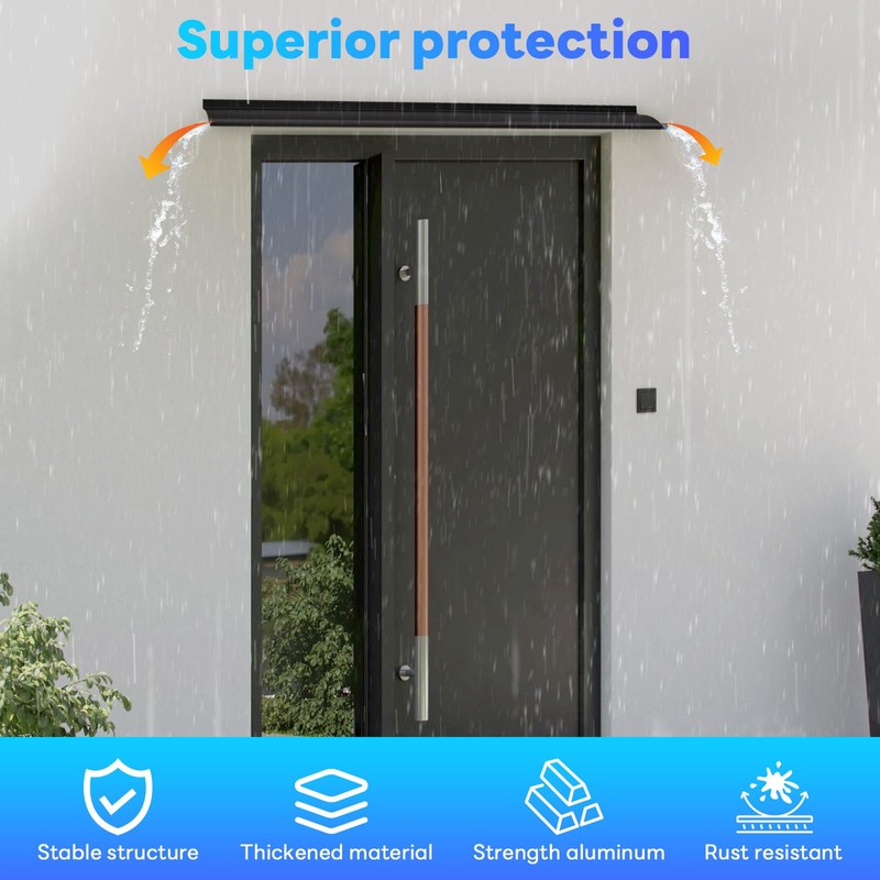 Heneymo 4" Extra-Wide Door Rain Drip Guard, 52" L Heavy
