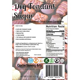 DRY FONDANT SUGAR - Powdered Candy Creme Center Mix, For Candy Making, Cream Centers and Icings! Easy to use., White, 15 0Z