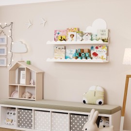 Seocry Nusery Shelves (White, 23 Inches)