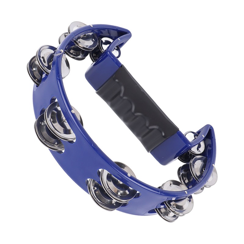 Musical Tambourine Plastic Stainless Steel Clear Crisp Sound Lightweight Percussion