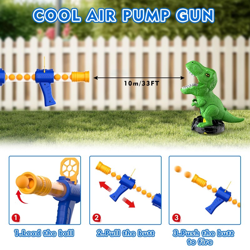 Cooldele Dinosaur Shooting Toys for Kids 3-6, Movable Target Shooting