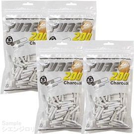 Pure Super Slim Charcoal Filters, 4 Pack of 200 Hand Wound Shag