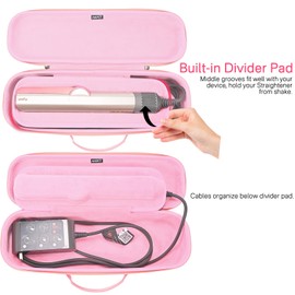 RAIACE Hard Storage Case Compatible with Dyson Airstrait Straightener, Travel Carrying Bag. (case only). (Pink)