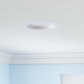 12 Pack 5/6 Inch 5CCT LED Recessed Downlight, Can Lights with Baffle Trim, Wet Rated, E26 Base, 10.5W=85W, CRI 90, Dimmable, Simple Retrofit Installation, Energy Star & ETL Listed