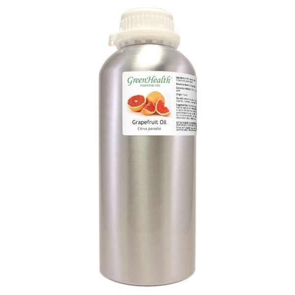 Grapefruit (Pink) Essential Oil – 32 fl oz (946 ml) Aluminum Bottle w/Plug Cap – 100% Pure – GreenHealth